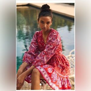 Anthropologie Ro’s Garden Drew Long-Sleeve Weap Dress. NWOT Sz XL